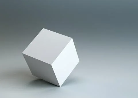 A white empty cube stands on the corner Stock Illustration