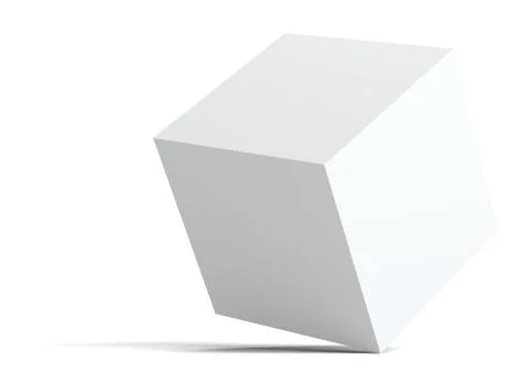 A white empty cube stands on the corner Stock Illustration