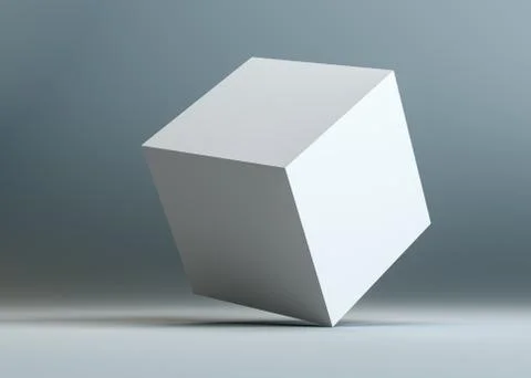 A white empty cube stands on the corner 库存插图