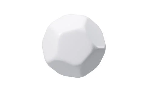 White empty dodecahedron dice, 3d rendering. Stock Illustration