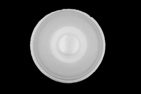White Empty Foam Cup, polystyrene , foam bowl isolated on black background. Stock Photos