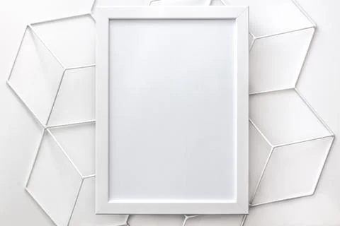 White empty frame with space for your graphic on a white background Stock Photos