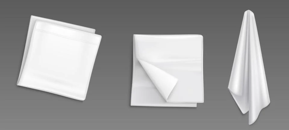 White empty handkerchief mockup Stock Illustration