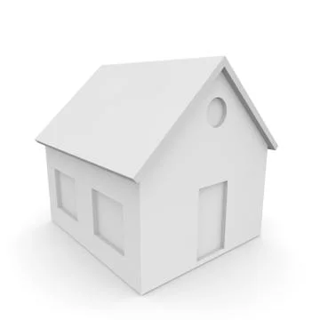 White empty house with space for windows and doors Stock Illustration