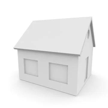 White empty house with space for windows and doors Stock Illustration