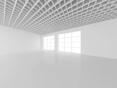 White empty interior with window. 3d rendering. Stockillustratie
