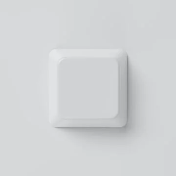 White empty keyboard button on background. Computer and object concept. 3D .. Stock Illustration