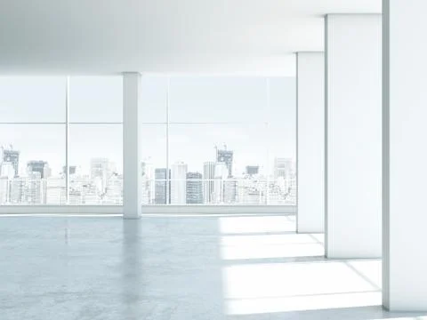 White empty office interior Illustration