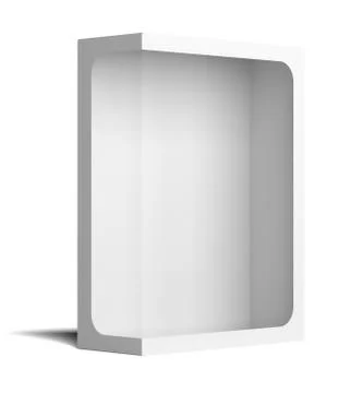 White empty packing box with cutout in the middle Illustrazione stock