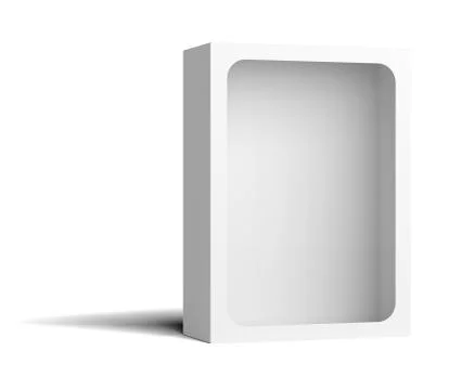 White empty packing box with cutout in the middle Stock Illustration