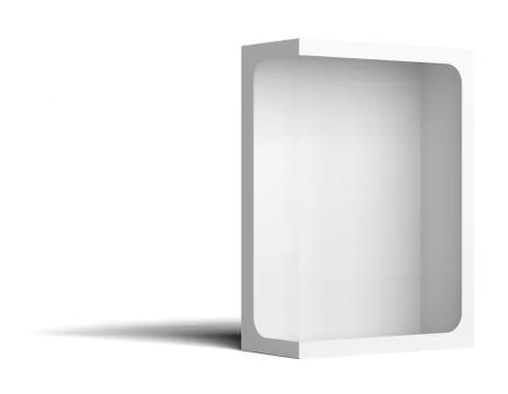 White empty packing box with cutout in the middle Stock Illustration