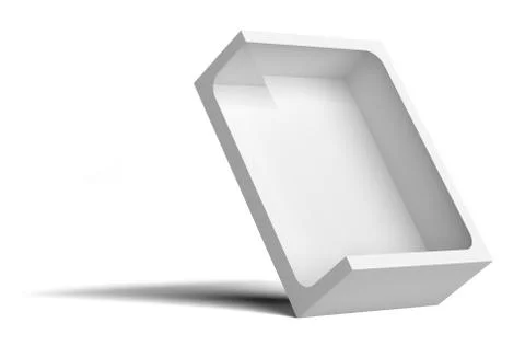 White empty packing cardboard box. Box tilted back イラスト素材