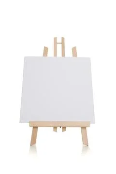 White empty painter easel isolated on a white background Stock Photos
