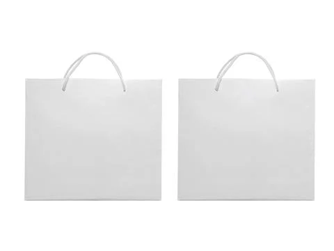 White empty Paper bag isolated on white background for design Foto stock