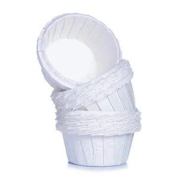 White empty paper molds for cupcakes Stock Photos