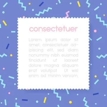 White Empty paper rectangle with copy space for text. Confetti abstract color 스톡 일러스트