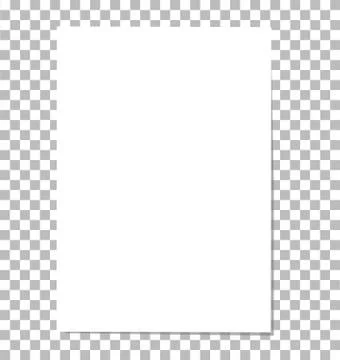 White empty paper sheet with shadow on transparent background. Stock Illustration