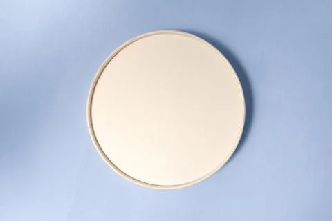White empty pedestal on blue background Stock Photos