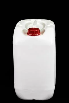 White empty plastic bottle with red cap Stock Photos