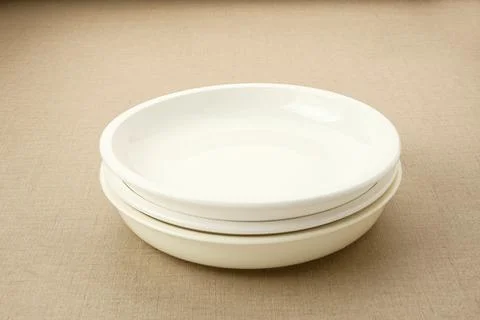 White empty plate, copy space Stock Photos