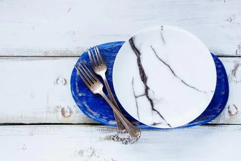 White empty plate Stock Photos