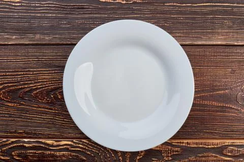 White empty plate, top view. Stock Photos