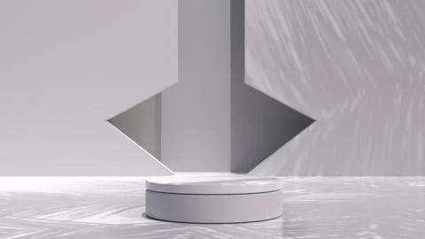 White empty podium in 3d render, empty copy space for product showcase 3d Stock Illustration