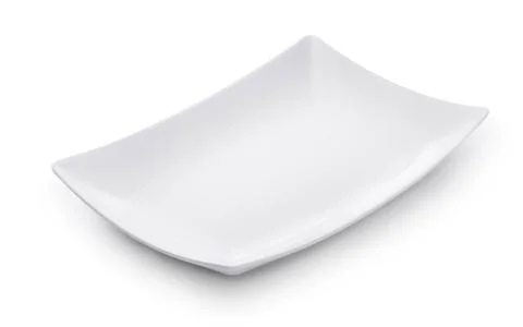White empty rectangular dish White empty rectangular dish isolated on whit... Fotos de archivo