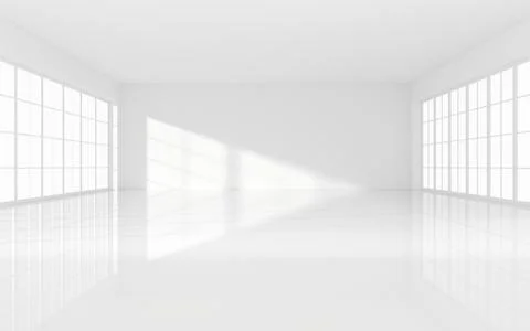 The white empty room, 3d rendering. Ilustración de archivo