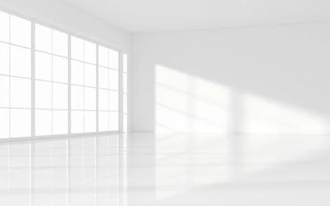 The white empty room, 3d rendering. Ilustración de archivo