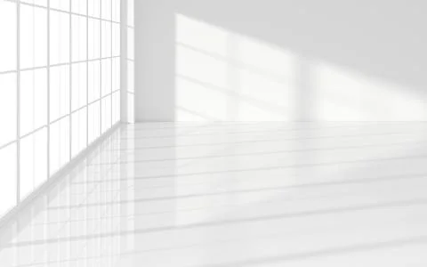 The white empty room, 3d rendering. Ilustración de archivo