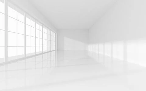 The white empty room, 3d rendering. Ilustración de archivo
