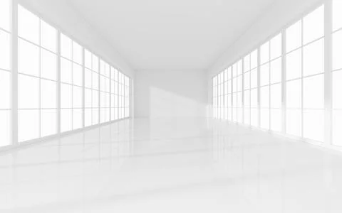 The white empty room, 3d rendering. Ilustración de archivo