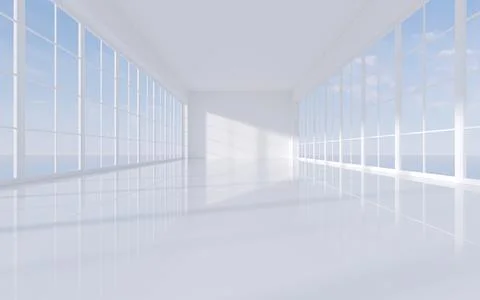The white empty room, 3d rendering. Ilustración de archivo