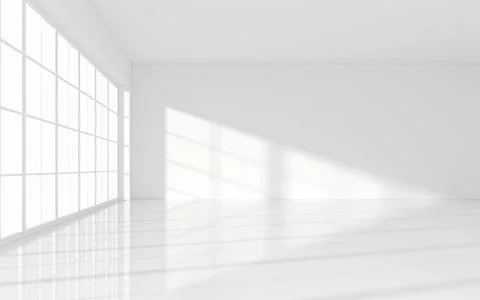The white empty room, 3d rendering. Ilustración de archivo