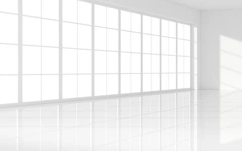 The white empty room, 3d rendering. Ilustración de archivo