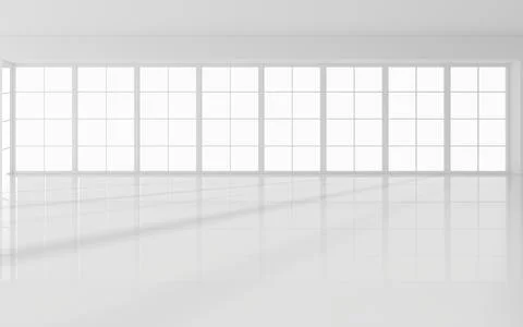 The white empty room, 3d rendering. Ilustración de archivo