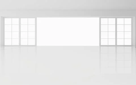 The white empty room, 3d rendering. Ilustración de archivo