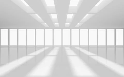 The white empty room, 3d rendering. Ilustración de archivo