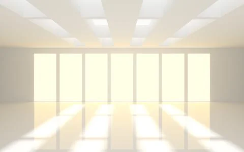 The white empty room, 3d rendering. Stock Illustration