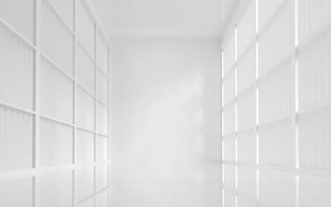 The white empty room, 3d rendering. Ilustración de archivo