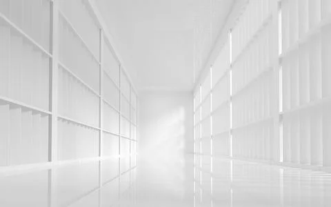 The white empty room, 3d rendering. Ilustración de archivo