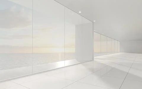 The white empty room, 3d rendering. Ilustración de archivo