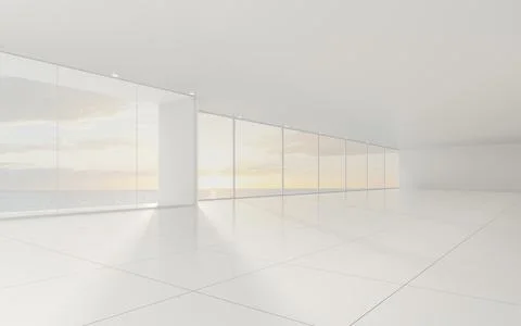 The white empty room, 3d rendering. Stock Illustration