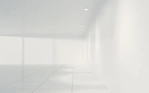 The white empty room, 3d rendering. Ilustración de archivo