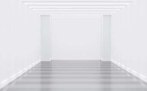 White empty room, 3d rendering. Stock Illustration
