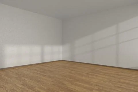 White empty room corner with parquet floor Illustrazione stock