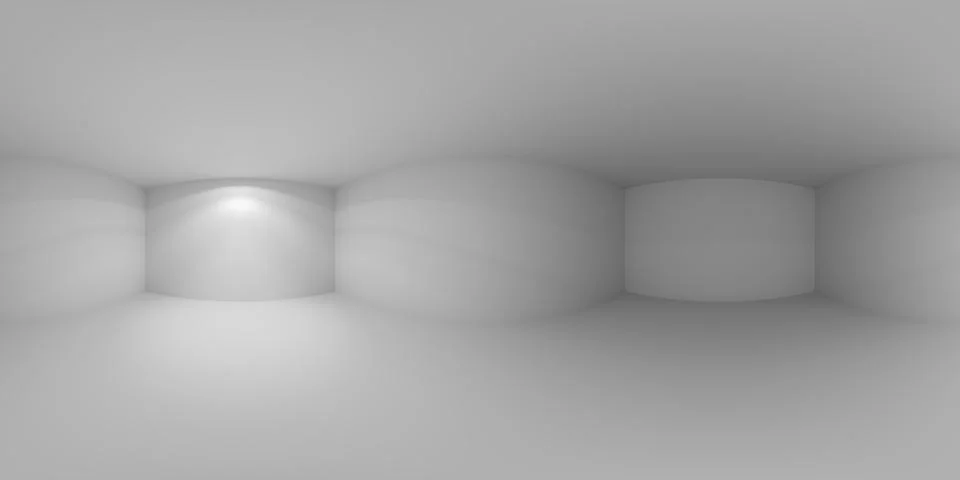 White empty room with lamp light on wall HDRI map Stock Illustration