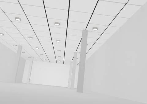 White empty room for a shop or office Stock Illustration