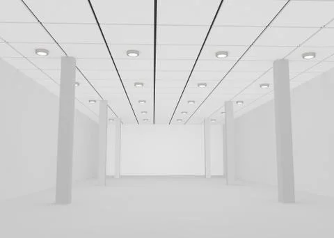White empty room for a shop or office Stock Illustration